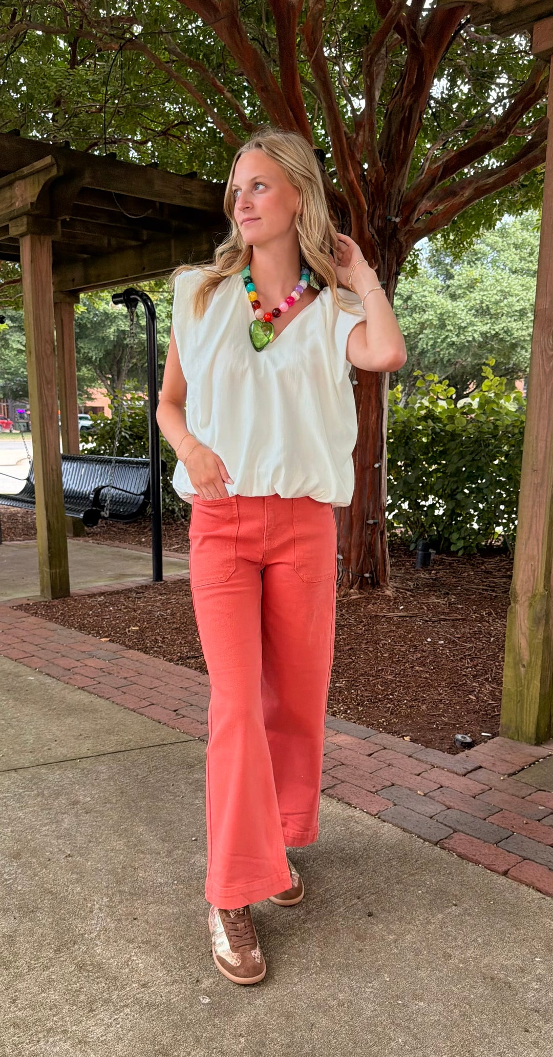 Pearl Bubble Top | White