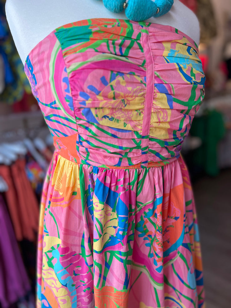Funky Ribbon Party Strapless Dress