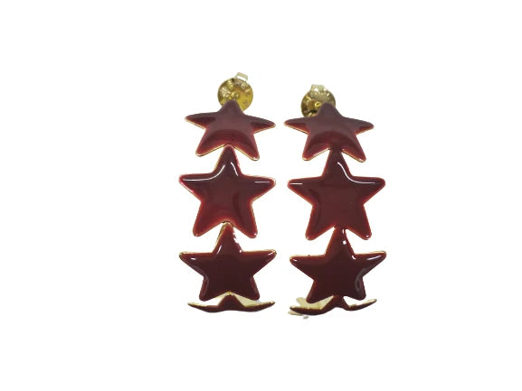 Resin Aaron Star Hoops | Garnet
