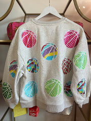 Grey Groovy Basketball Sweatshirt