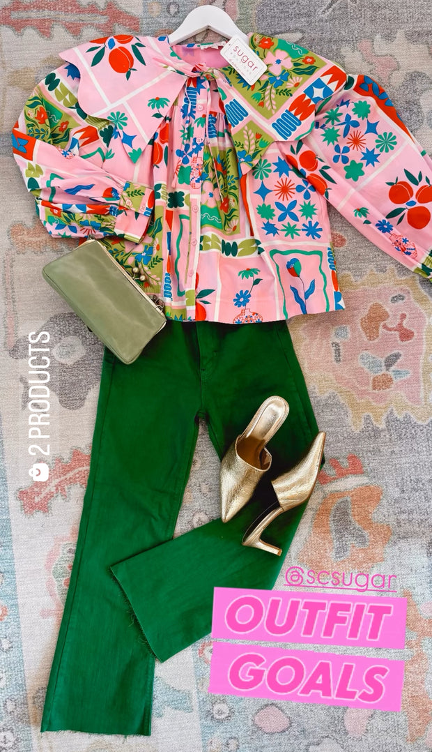 Fruit Frames Collared Top