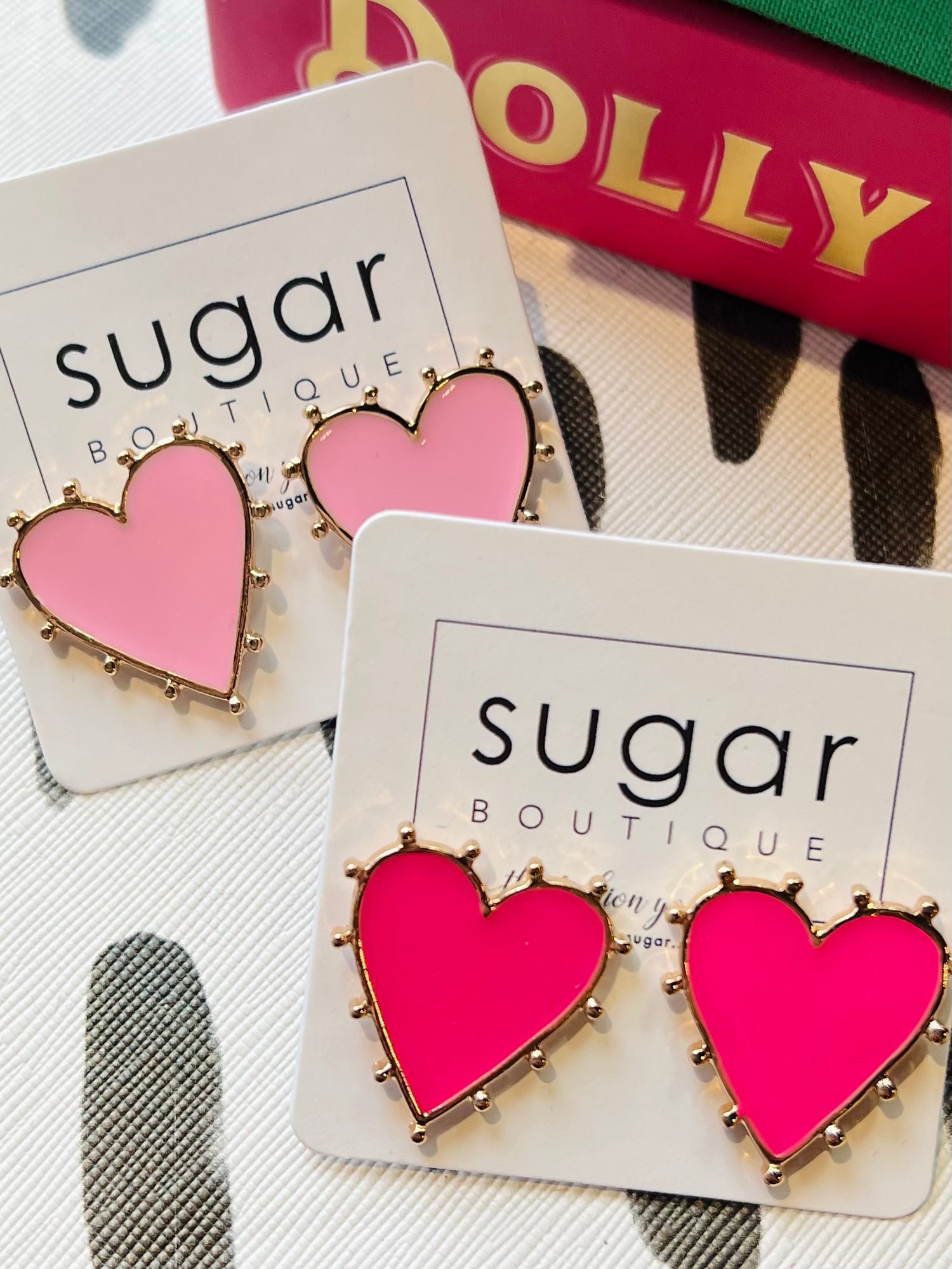 Dotted Color Heart Earrings