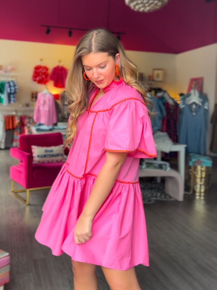 Funky Contrast Dress | Pink