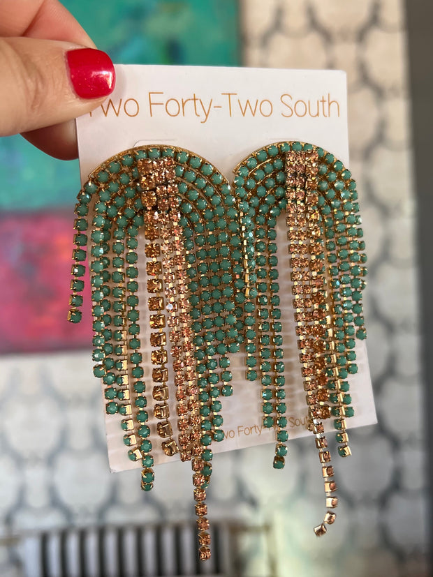 Shimmer Glam Earring | Turquoise