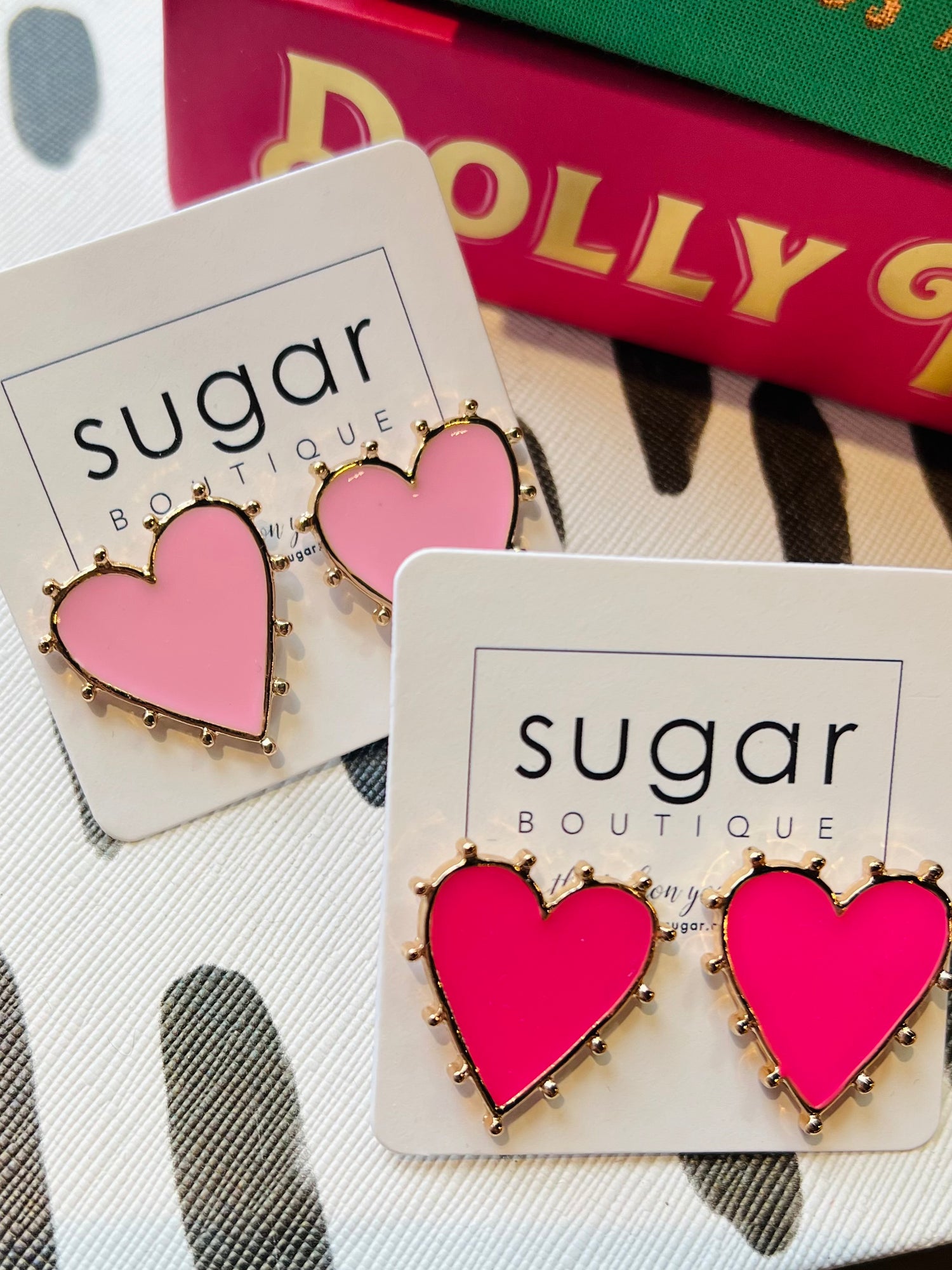 Dotted Color Heart Earrings