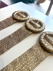 Batik Raffia Belt | Golden