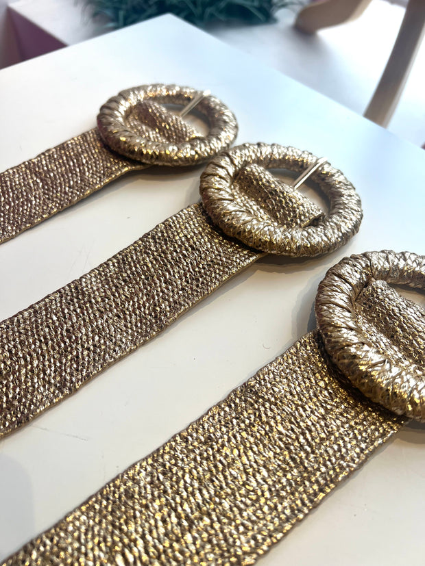 Batik Raffia Belt | Golden