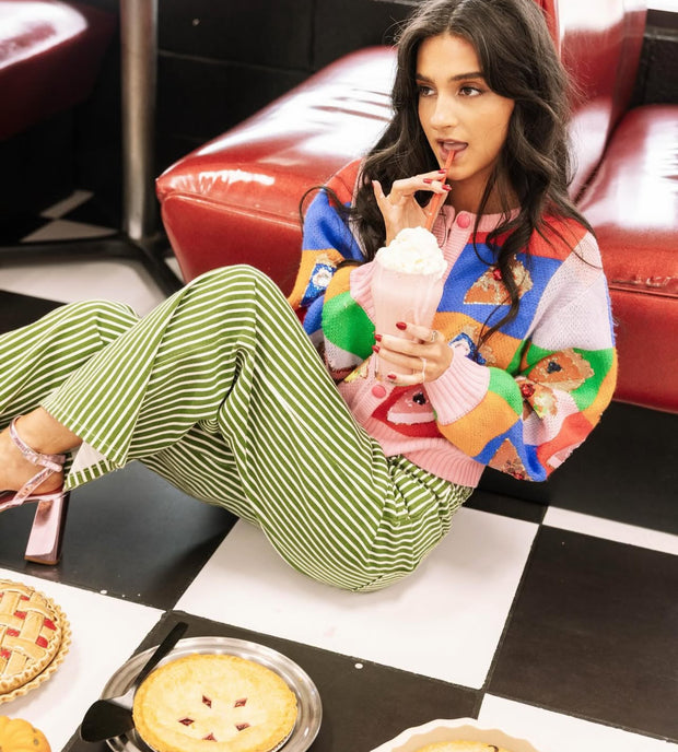 ::10/15 PREORDER:: Colorblock Piece of Pie Cardigan