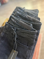 Scissor Cut Cuffed Wide Leg | Washed Black