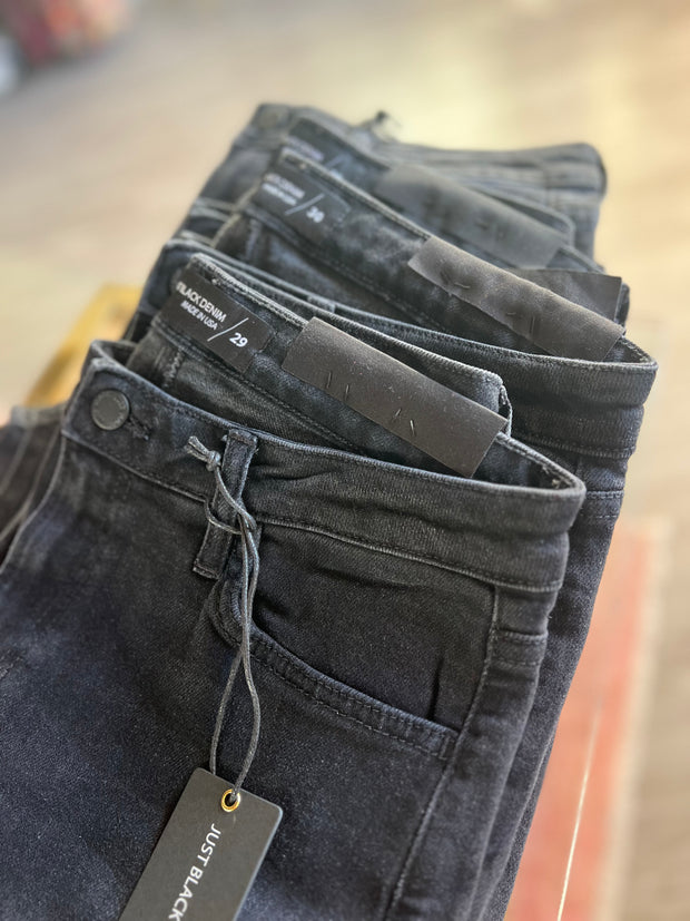 Scissor Cut Cuffed Wide Leg | Washed Black