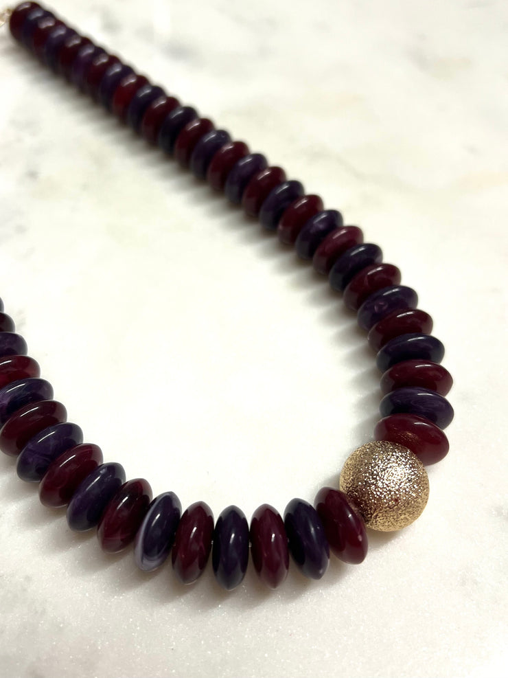 Beaded Necklace with Gold Accent | MAROON