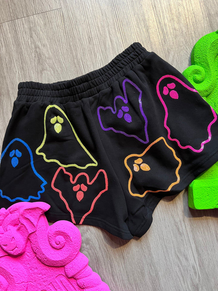 Neon Rainbow Ghost Shorts