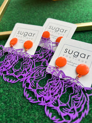 Tiger Filigree Earring | Orange/Purple