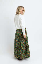 Loren Fall Floral Bow Maxi Skirt