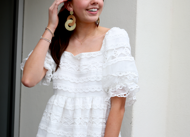 Time to be Alive Lace Puff Sleeve Dress