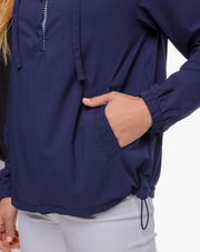 Calie Pop Placket Popover | Navy