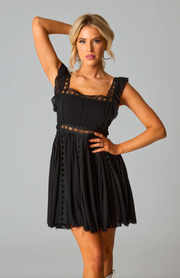 Adams Laced Mini Dress | Black