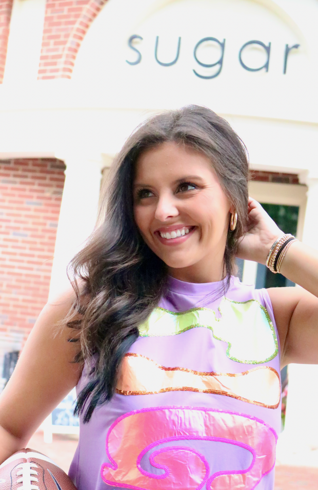 Lavender Iridescent "Tigers" Tank Dress