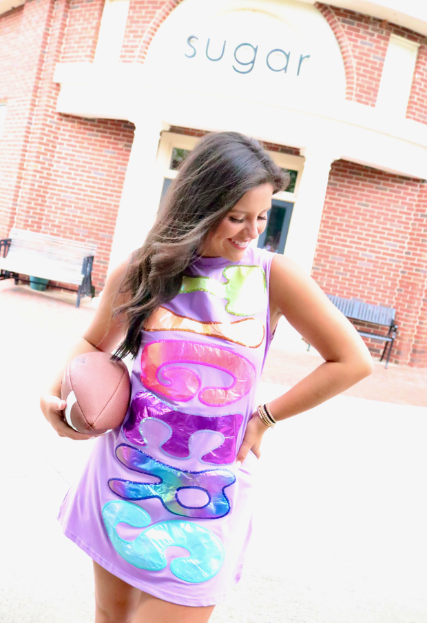 Lavender Iridescent "Tigers" Tank Dress