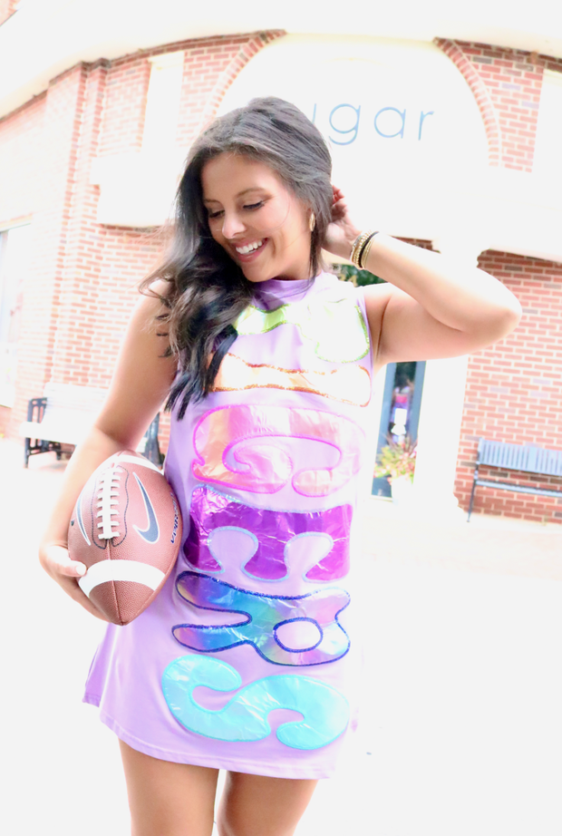 Lavender Iridescent "Tigers" Tank Dress