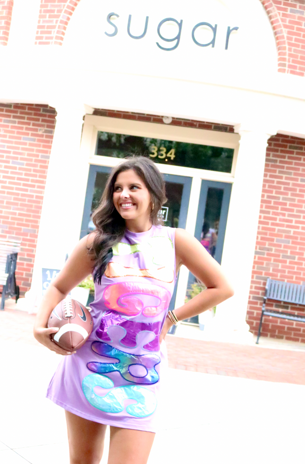 Lavender Iridescent "Tigers" Tank Dress