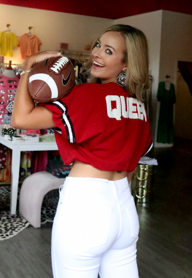 Queen Garnet & Black Jersey Bubble Top