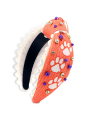 Clemson Tiger Paw Cross Stitch Headband