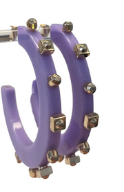 Large Solid Jewel Hoop | Violet
