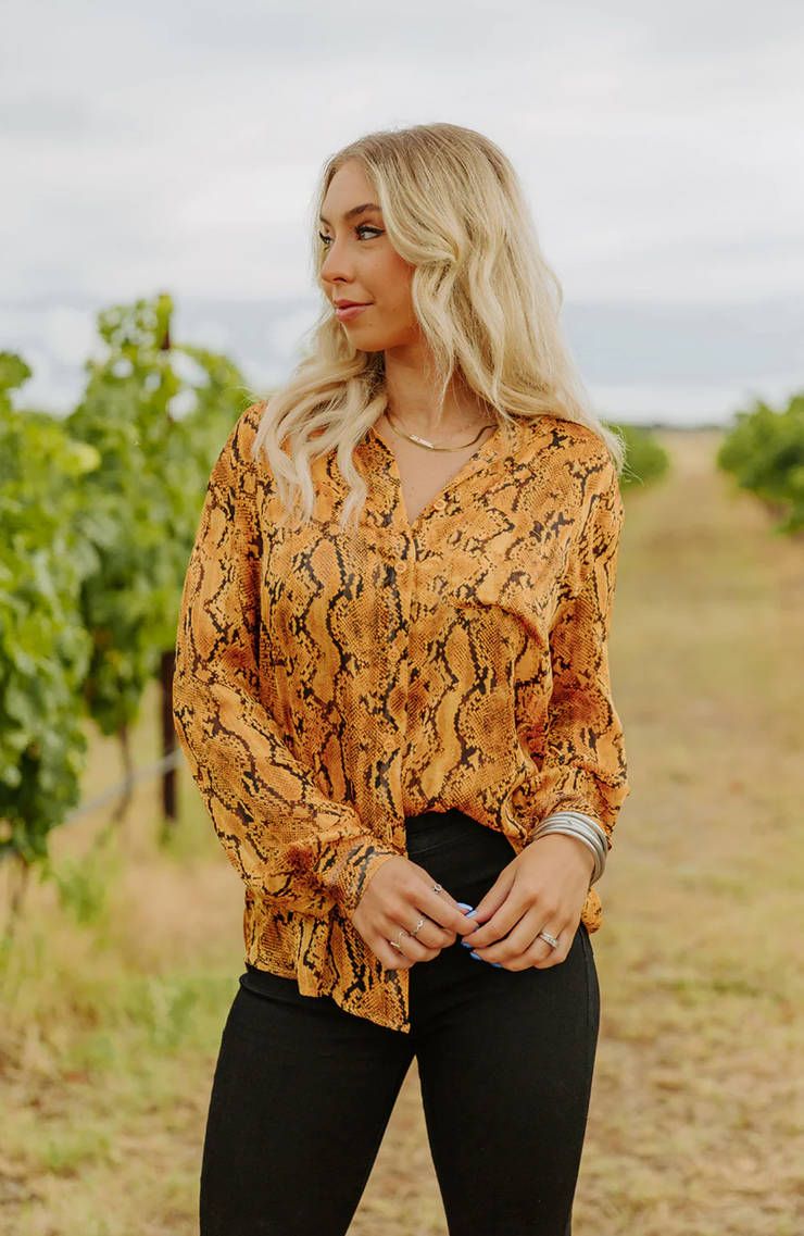Portia Loose Button Up | Snake Charmer