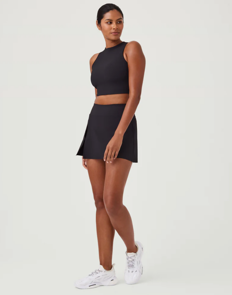 Contour RIb Mock Neck Crop Top | Black