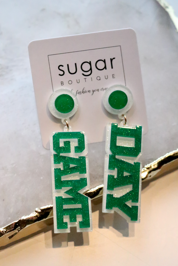 GAME DAY Earring | Green + White