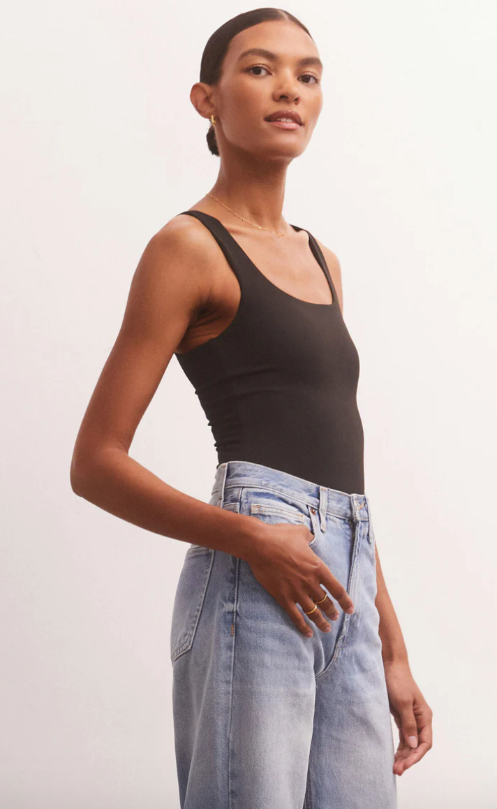 Alana So Smooth Tank Bodysuit | Black