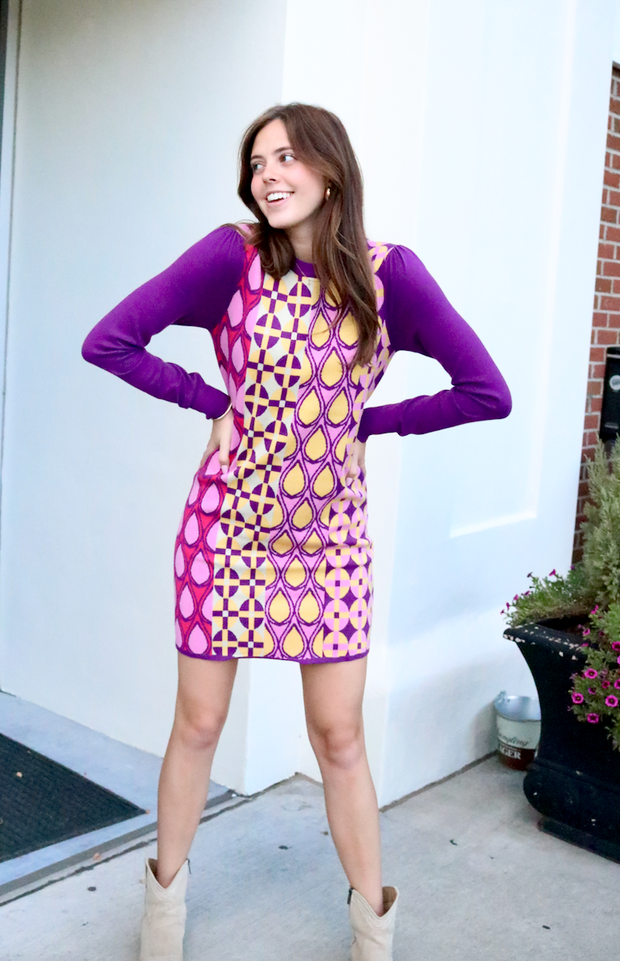 Groovy Era Sweater Dress - S, M