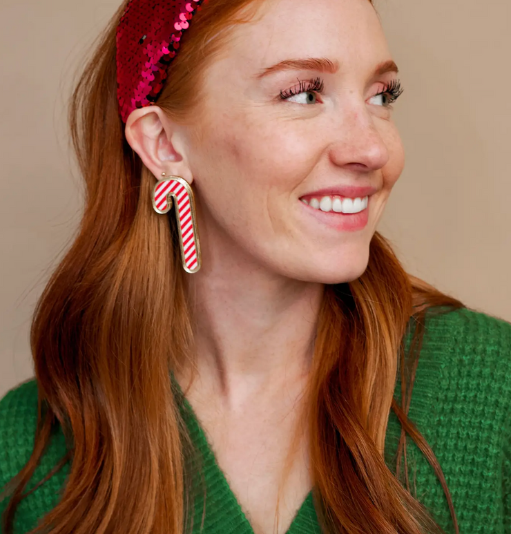 Candy Cane Statement Earring | RED
