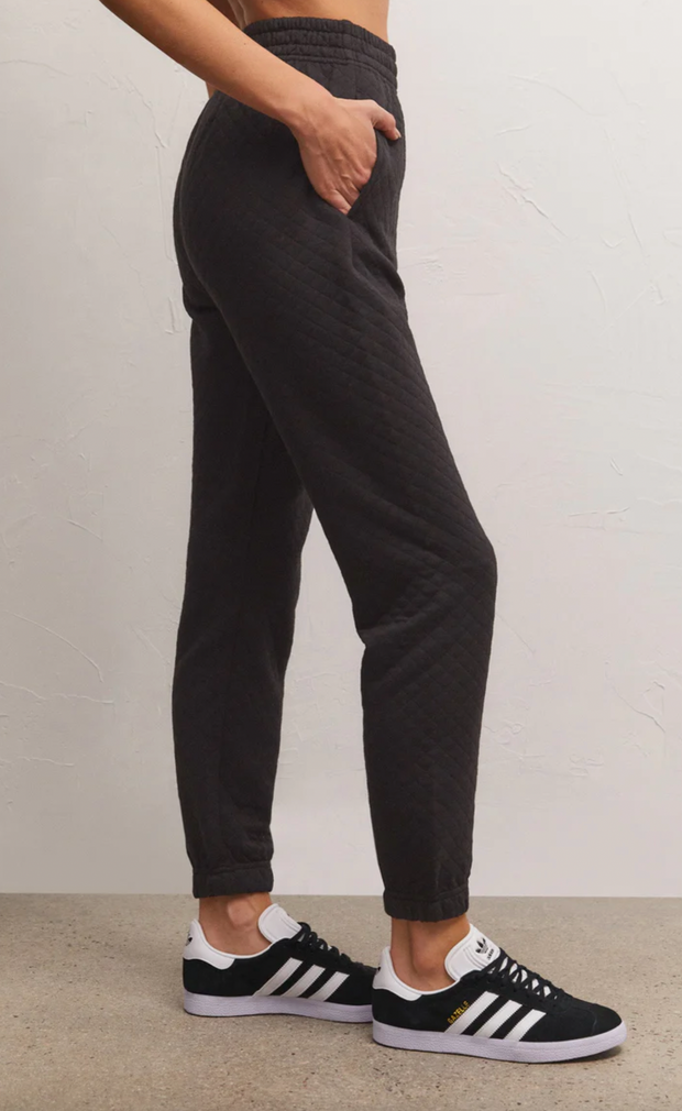 Slim Quilted Jogger | Black