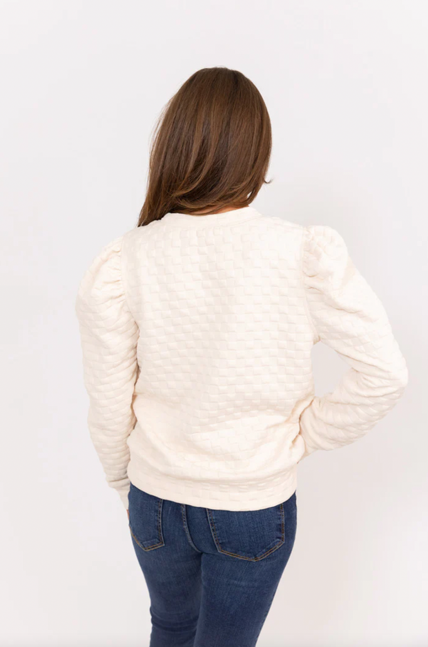 Avery Textured Sweatshirt | Ivory