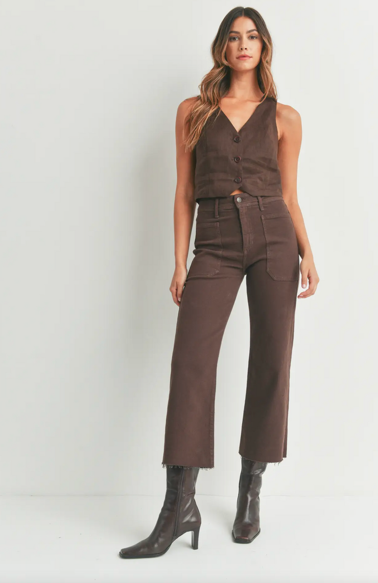 Utility Wide Leg Jean | Espresso - size 31