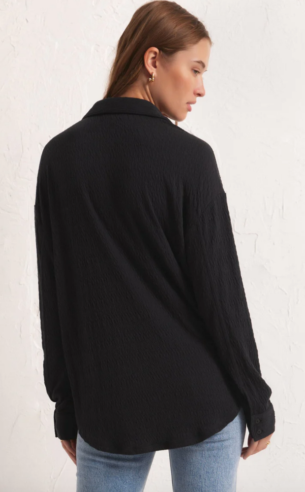 Dawson Pucker Knit Shirt | Black