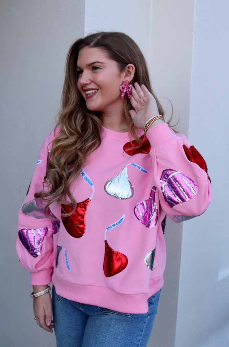 Light Pink Queen of Kisses Sweatshirt