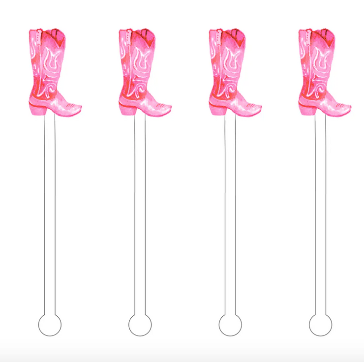 Pink Cowboy Boot Stir Sticks