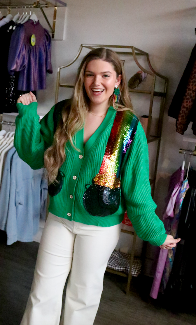 Green Pot of Gold Cardigan