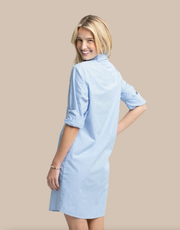 Cam Stripe Poplin Dress | Blue Fin
