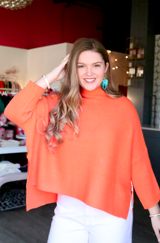 Boho Sweater | Neon Orange