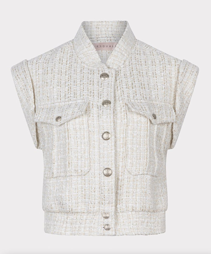 Gilet Short Sleeve Tweed Vest