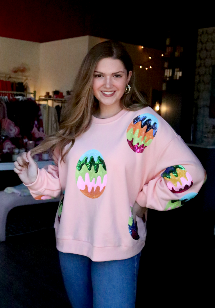 Groovy Egg Sweatshirt | Salmon