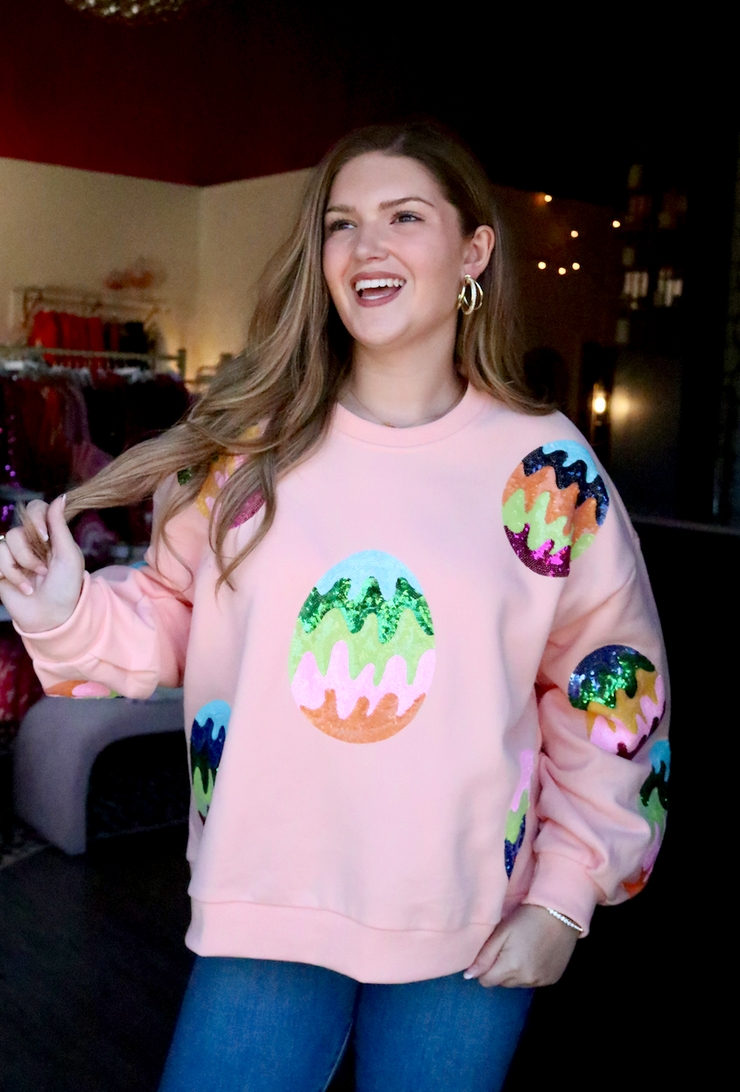 Groovy Egg Sweatshirt | Salmon