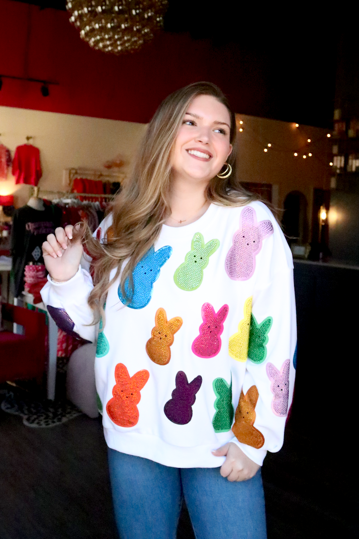 Multi Peeps Rhinestone Sweatshirt