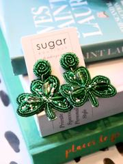 Traditional Shamrock Beaded Earring