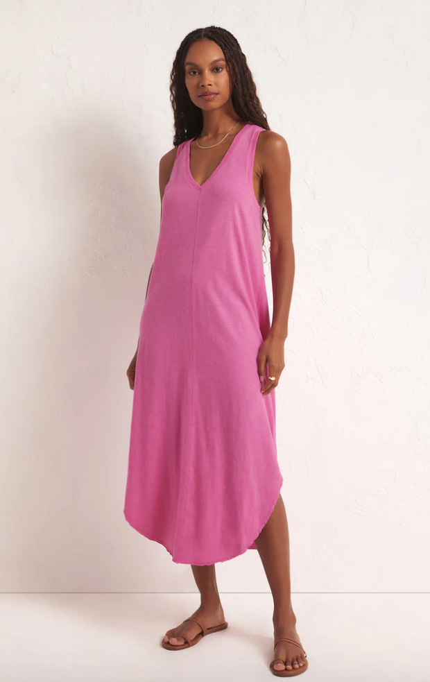 Reverie Slub Midi Dress | Heartbreaker Pink