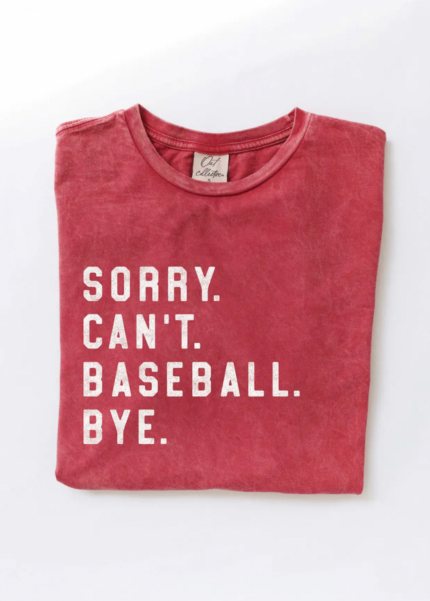 Sorry. Can't. Baseball. Bye. Tee | Cardinal Red